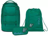 Satch pack Schulrucksack Set Fearless Green