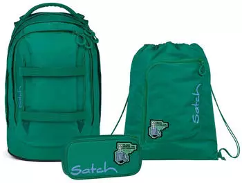 Satch Pack Set mit Turnbeutel und Schlampermäppchen Fearless Green