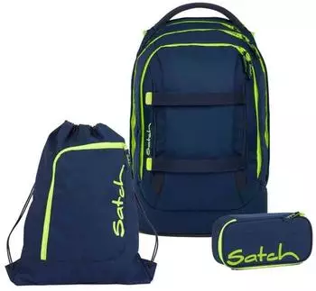 Satch Pack Set mit Turnbeutel und Schlampermäppchen Toxic Yellow