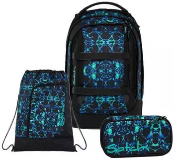 Satch Pack Set mit Turnbeutel und Schlampermäppchen Caleido Blue