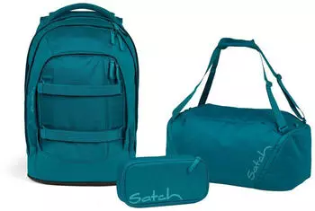 Satch Pack Set mit Sporttasche und Schlampermäppchen Deep Petrol