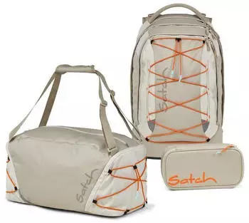 Satch Pack Set mit Sporttasche und Schlampermäppchen Crossed Sand