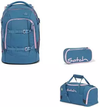 Satch Pack Set mit Sporttasche und Schlampermäppchen Deep Rose