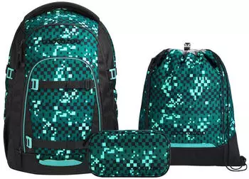 Coocazoo Mate Set mit Turnbeutel und Schlamperm&auml;ppchen Pixel Blox