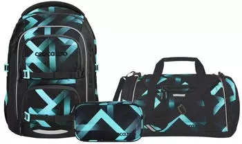 Coocazoo Porter Set mit Sporttasche und Schlamperm&auml;ppchen Laser Lights