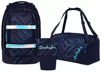 Satch Pack Set mit Sporttasche und Pencil Slider Purple Laser