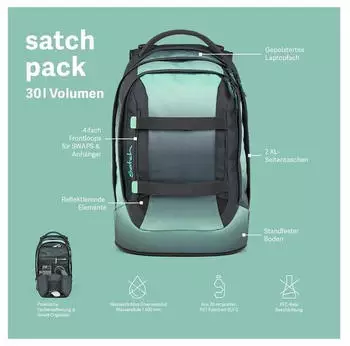 Satch Pack (2026) seismic blue – Satch Pack (2026) seismic blue – Durchdachter Schulrucksack für die weiterführende Schule