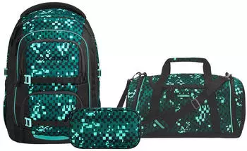 Coocazoo Porter Set mit Sporttasche und Schlamperm&auml;ppchen Pixel Blox