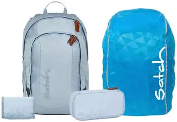 Satch Air Set mit Schlamperm&auml;ppchen, Geldb&ouml;rse und Regenh&uuml;lle Nordic Ice Blue
