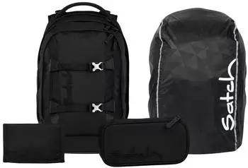 Satch Pack Set mit Schlamperm&auml;ppchen, Regenh&uuml;lle und Geldb&ouml;rse Nordic Black