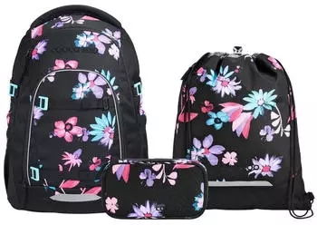 Coocazoo Mate Set mit Turnbeutel und Schlamperm&auml;ppchen Floral Artnight V2