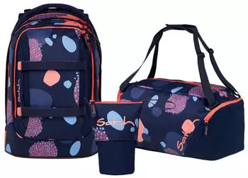 Satch Pack Set mit Sporttasche und Pencil Slider Coral Reef