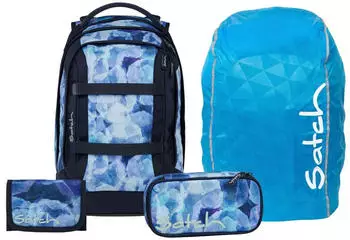 Satch Pack Set mit Schlamperm&auml;ppchen, Regenh&uuml;lle und Geldb&ouml;rse Blurry Sky