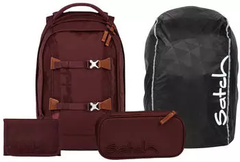 Satch Pack Set mit Schlamperm&auml;ppchen, Regenh&uuml;lle und Geldb&ouml;rse Nordic Ruby