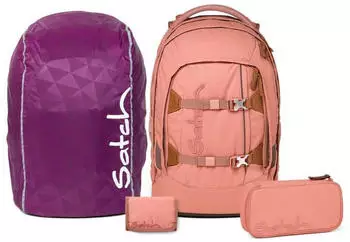 Satch Pack Set mit Schlamperm&auml;ppchen, Regenh&uuml;lle und Geldb&ouml;rse Nordic Coral