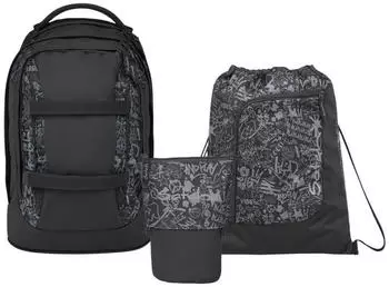 Satch Pack Set mit Turnbeutel und Pencil Slider Street Ink