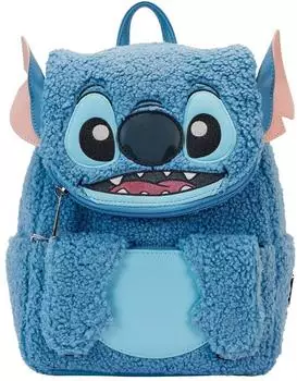 Loungefly Stitch Pl&uuml;sch Mini-Rucksack, Disney, blau