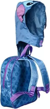 Disney Stitch Kapuzen-Rucksack Lemur, blau, Unisex (06318)