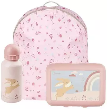 Sterntaler Kindergarten-Set Hase Hanni Kinderrucksack, Brotdose & Trinkflasche, rosa