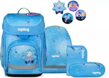 ergobag Cubo BühnenfieBär Schulranzen-Set 5-teilig, hellblau (01510-A0374-10)