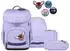 ergobag Cubo WaldBärsucher Schulranzen-Set, 5-teilig, lila (01720-40218-10)