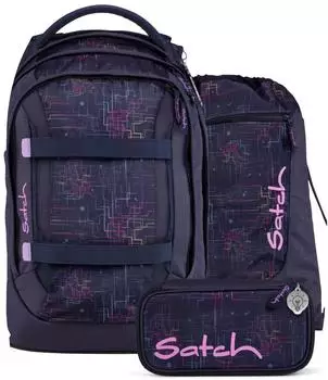 Satch Pack Set Schulrucksack-Set Cyber Pink, blau, 30L (01778-90429-10)
