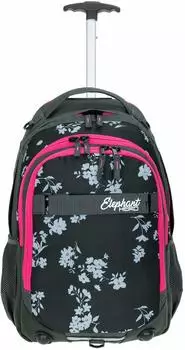 Elephant Hero Signature Schultrolley Grey Flower Pink Zip