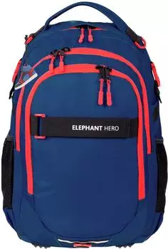 Elephant Hero Signature School Backpack Aqua Darkblue Red Solid