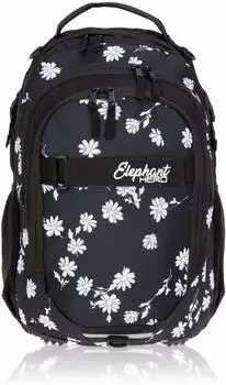 Elephant Hero Signature School Backpack Black Flower