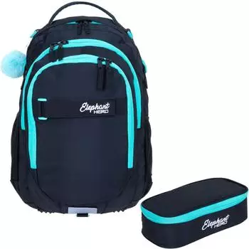 Elephant Hero Signature School Backpack & Pencil Pouch Tiff Turquoise