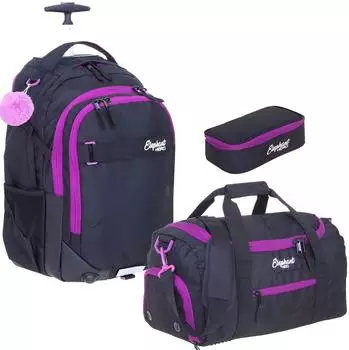Elephant Hero Signature Schultrolley mit Sporttasche und Schlamperm&auml;ppchen Tiff Purple
