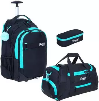 Elephant Hero Signature Schultrolley mit Sporttasche und Schlamperm&auml;ppchen Tiff Turquoise