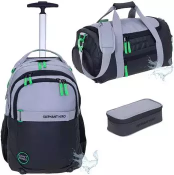 Elephant Hero Signature Schultrolley mit Sporttasche und Schlampermäppchen