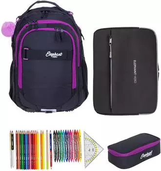 Elephant Hero Signature School Backpack Digital Ready Set Tiff Purple