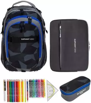 Elephant Hero Signature School Backpack Digital Ready Set Cyber Camo Blue