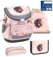 Belmil Schulranzen Mini-Fit, Horse Chestnut, 4-teilig, 1. - 2. Klasse, rosa, f&uuml;r