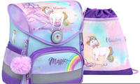 Belmil Compact ergonomisches Schulranzen-Set 4-teilig "Rainbow Unicorn Magic"