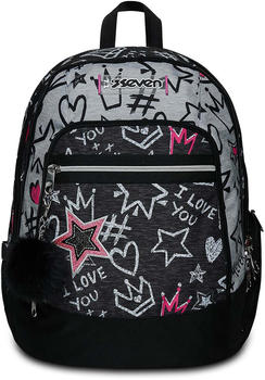 Seven Advanced Backpack - Zipper Glamy (200102317) black