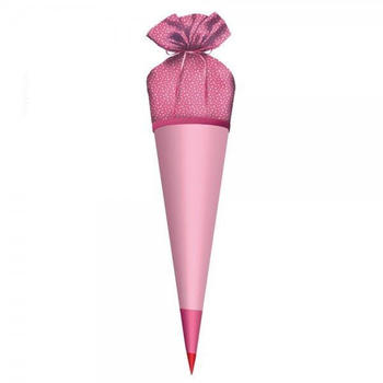 ROTH Schultüte 70 cm mit Stoffbezug und Satinschleife rosa