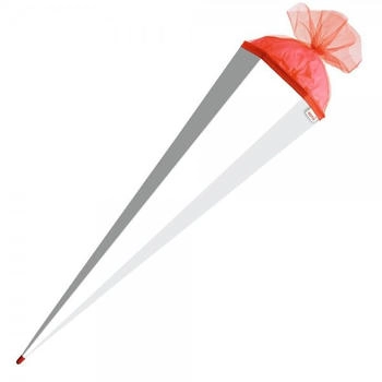 ROTH Bastelschultüte mit farbigem Verschluss 85cm weiß/rot (668552)