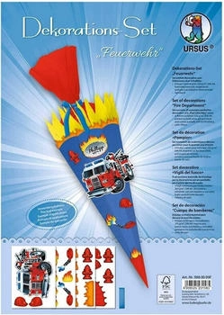 Ursus Dekorationssets Dekorations-Set Feuerwehr, 4 Bogen Bastelkarton
