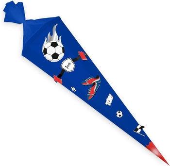 Itenga Bastelschultüte EASY Fussball 85cm blau