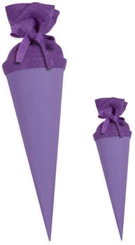 Itenga Bastelschultüte Set 70cm und Geschwister 35cm mit Filzverschluss flieder