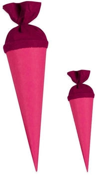 Itenga Bastelschultüte Set 70cm und Geschwister 35cm mit Filzverschluss pink