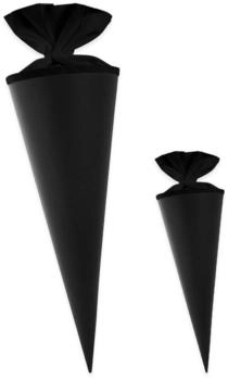 Itenga Bastelschultüte Set 70cm und Geschwister 35cm mit Filzverschluss schwarz