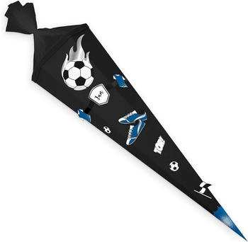 Itenga Bastelschultüte EASY Fussball 85cm schwarz/weiß/blau