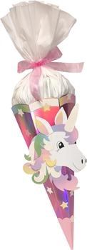 Prell Schultüte Bastelset Regenbogen Einhorn 100cm rosa/weiß