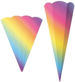 Folia Schultüten-Rohlinge 68cm 5er-Set bunt / regenbogen (92577)
