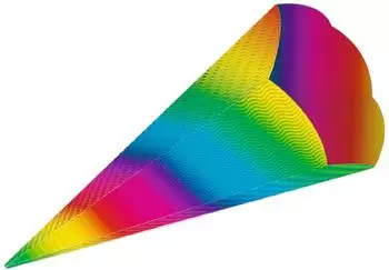Ursus Schultüten 3D-Schultüten Regenbogen Höhe 41 cm Durchmesser 15 cm 5er Set