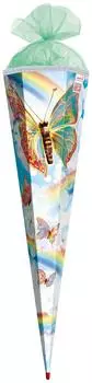 ROTH Schultüte Rainbow Butterfly, eckig, 85cm, Sound, Glitzerborte (678913)